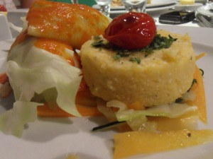 This dinner of polenta and salad rolls was especially good.