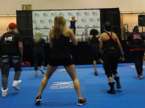 U-Jammers and others supporting WERQ Fitness on the demo dance stage