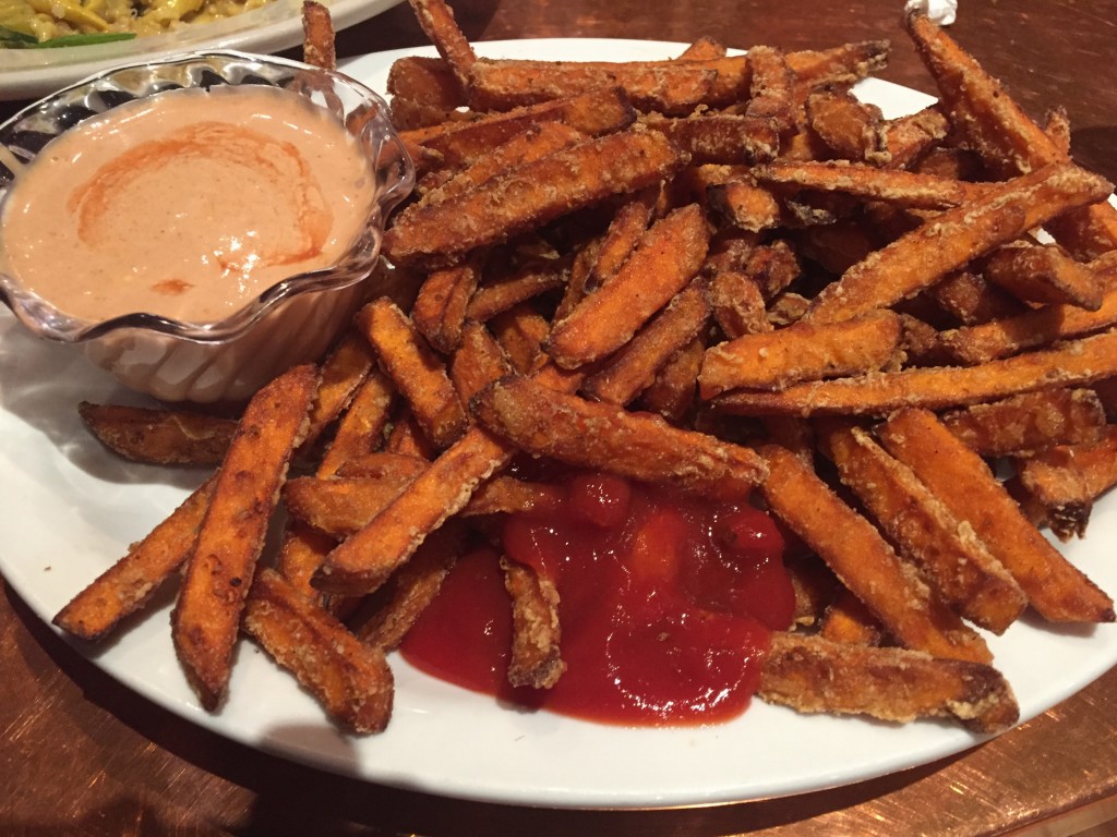 Sweet potato fries provide both grease and vitamin A.