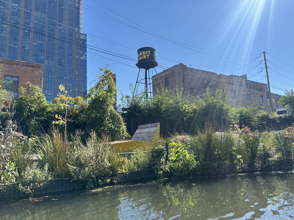 Gardens line a section of the Chicago River's Wild Mile.